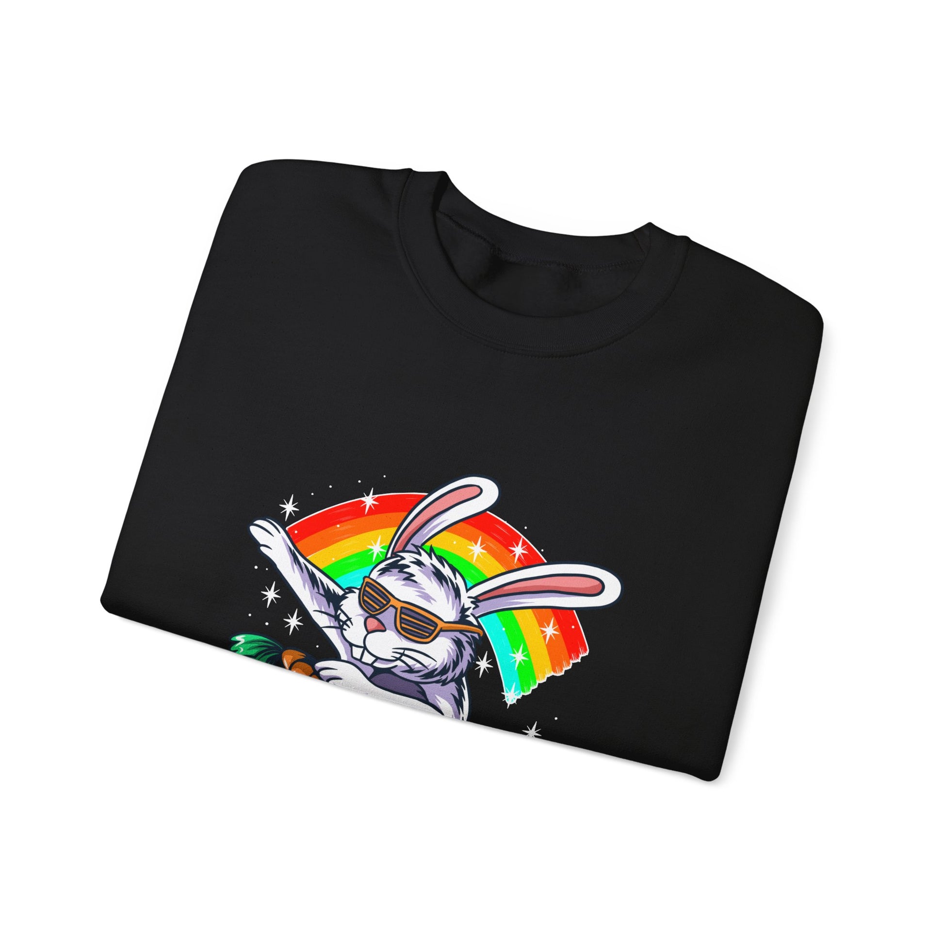 The Rainbow Bunny Unisex Heavy Blend™ Crewneck Sweatshirt | Colorful Graphic Sweatshirt for Bunny Lovers - ArtShirt Couture