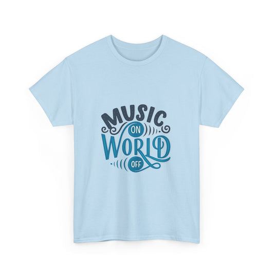 Music World Unisex Heavy Cotton Tee | Vibrant Graphic T-Shirt for Music Enthusiasts - ArtShirt Couture