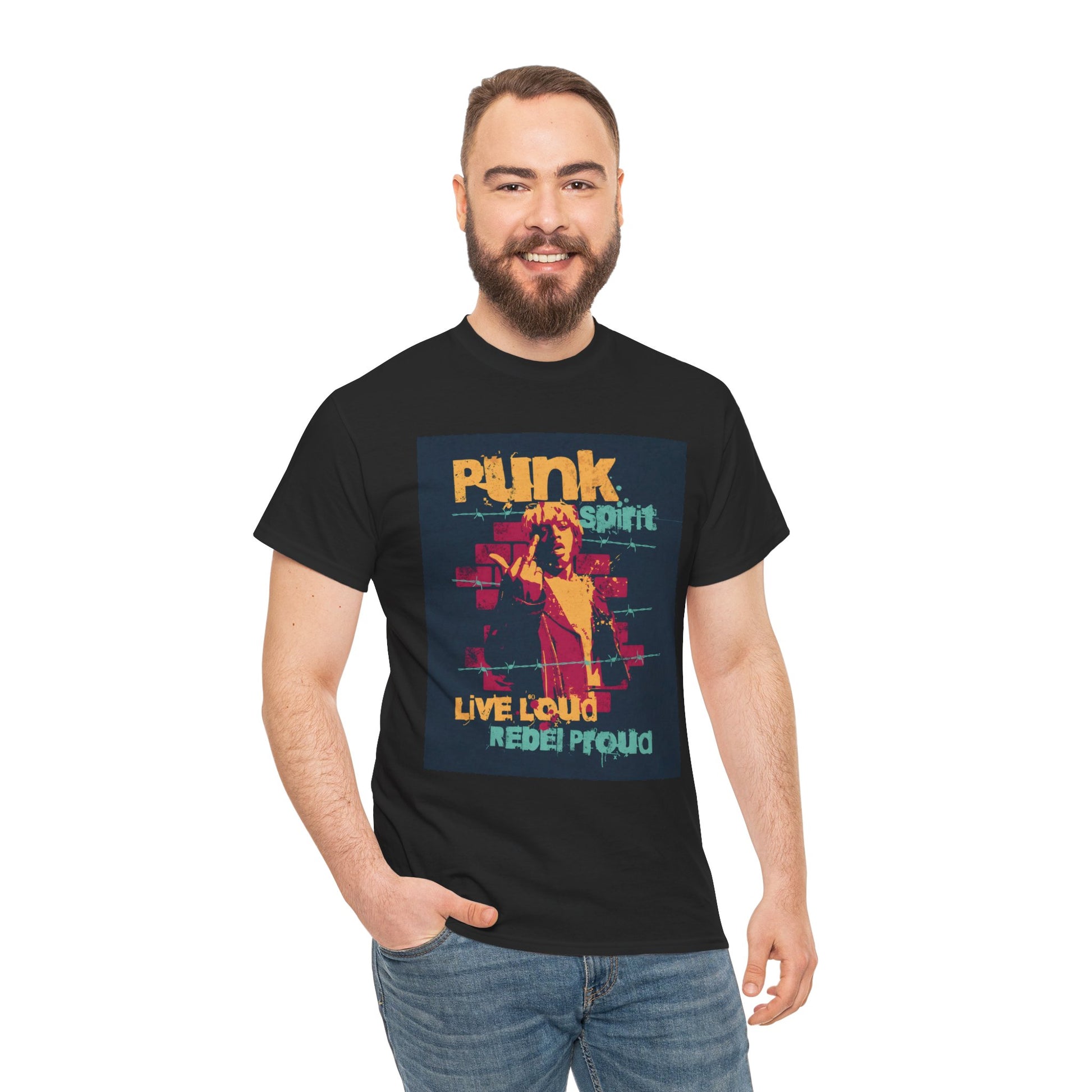 Punk Spirit Graphic Unisex Heavy Cotton Tee | Edgy T-Shirt for Punk Culture Enthusiasts - ArtShirt Couture