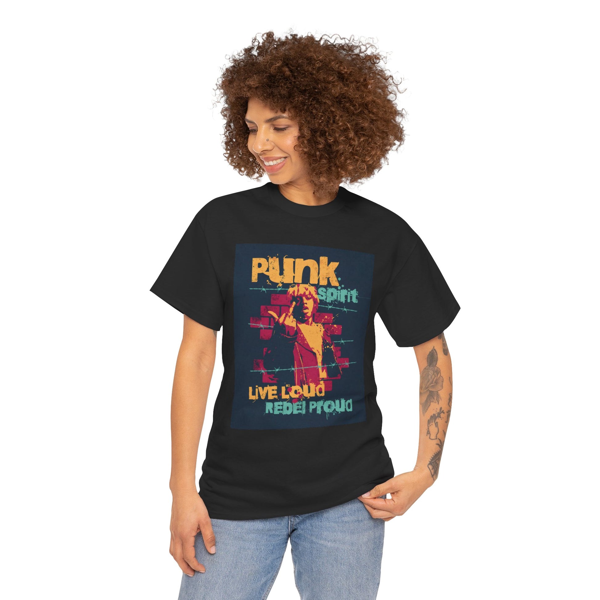 Punk Spirit Graphic Unisex Heavy Cotton Tee | Edgy T-Shirt for Punk Culture Enthusiasts - ArtShirt Couture