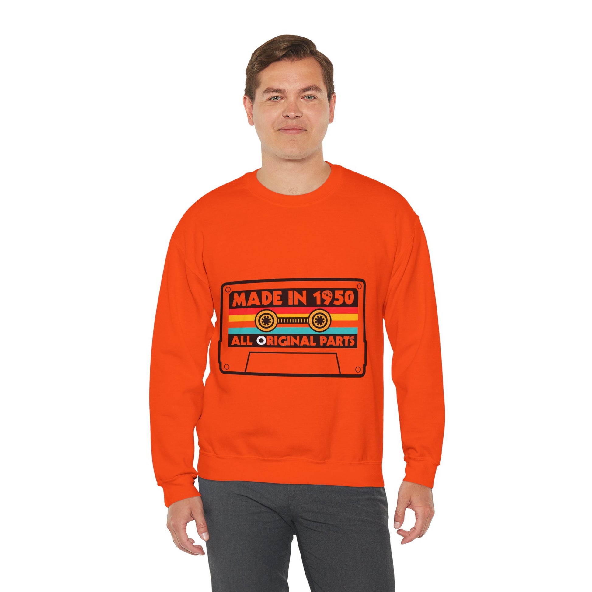 Vintage 1950s Old Tape Cassette Unisex Heavy Blend™ Crewneck Sweatshirt | Retro Graphic Sweatshirt - ArtShirt Couture