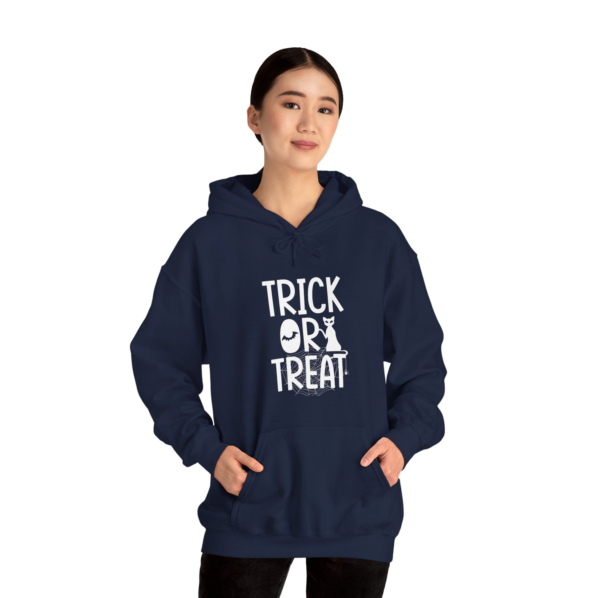 Trick or Treat Unisex Heavy Blend™ Hoodie | Halloween-Themed Sweatshirt for Spooky Fun - ArtShirt Couture